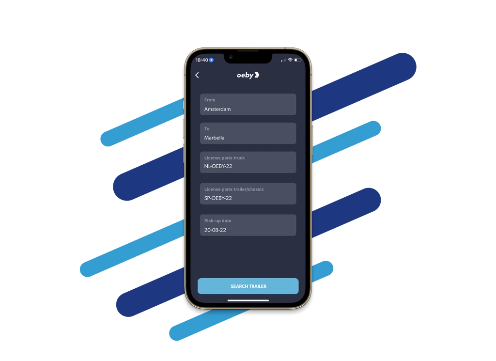 Searching for a ride in the Oeby Driver App